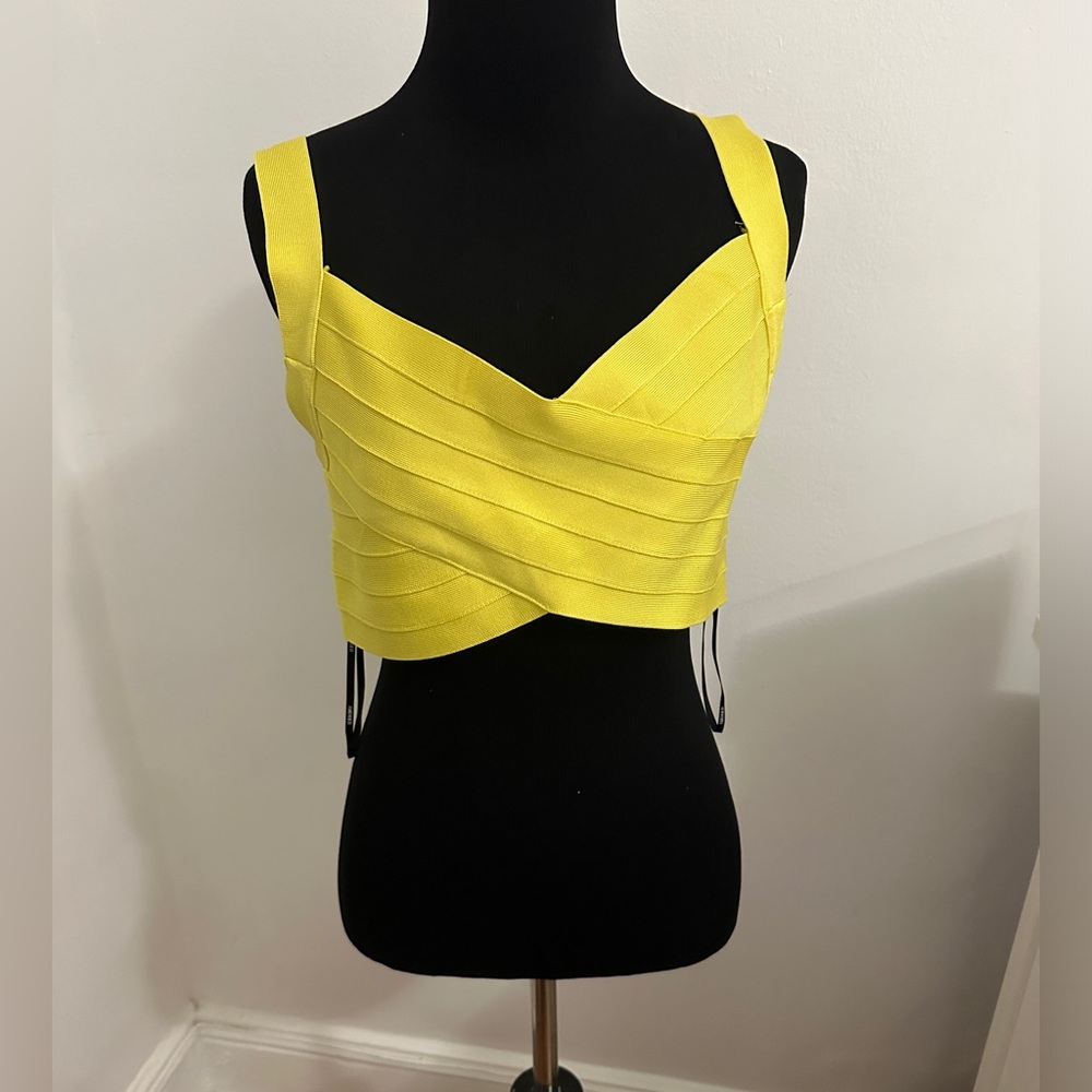 Herve Leger X forever 21 Bandage Crop Top - Women | Color: yellow | Size: L